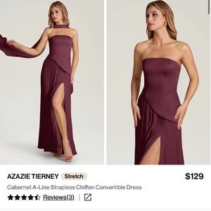 Azazie Strapless Cabernet Chiffon Dress
